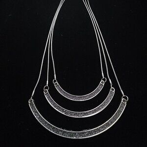 Charming Charlie Silver Tone Sparkle Necklace Adjustable 18-21”